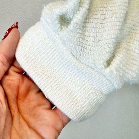 Dolan White Textured Cotton Crewneck Balloon Sleeve Women's Sweater Top XS - Picture 2 of 10